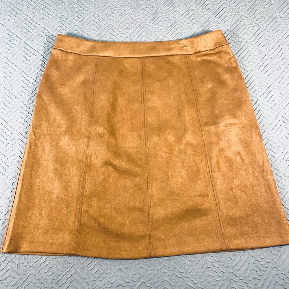 NEW Lane Bryant Brown Faux Suede Skirt Plus Size 22
